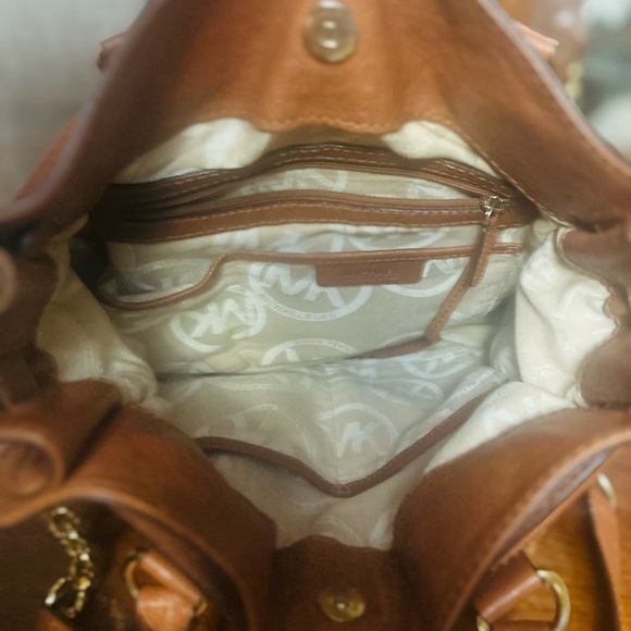 Michael Kors brown leather purse with beautiful hardware. - Picture 9 of 10